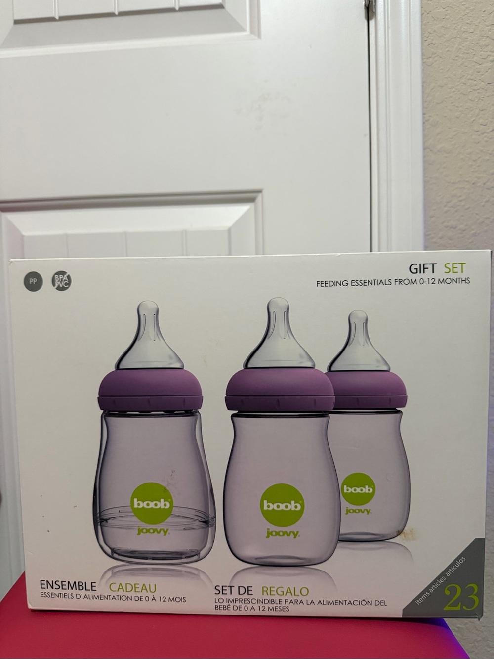 Joovy Boob Baby Bottle Gift Set - Purple Lids